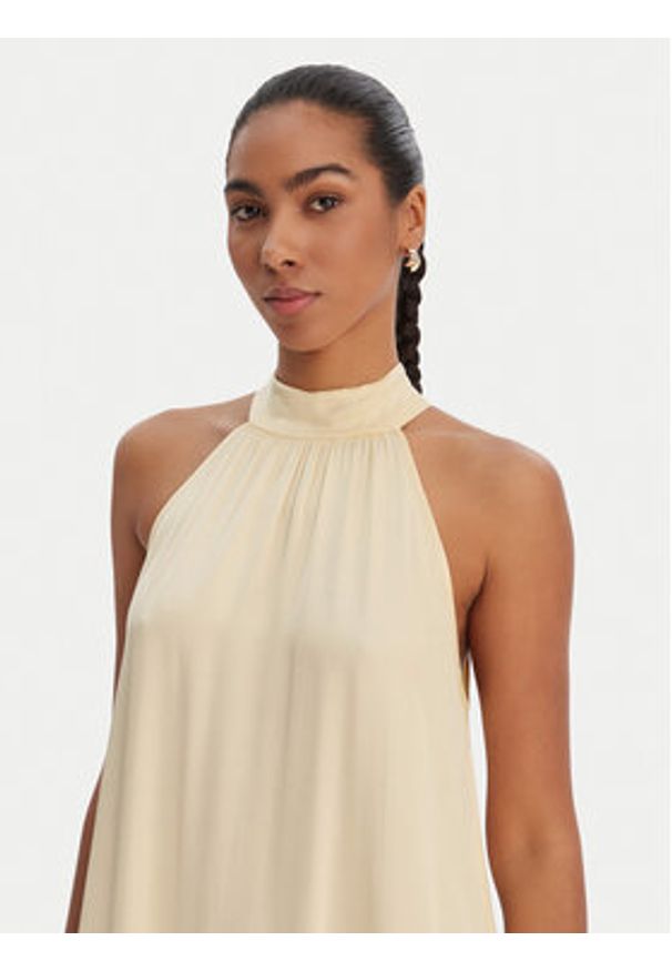 Fracomina Sukienka letnia FR26SD3016W41301 Żółty Relaxed Fit. Kolor: żółty. Materiał: wiskoza. Sezon: lato