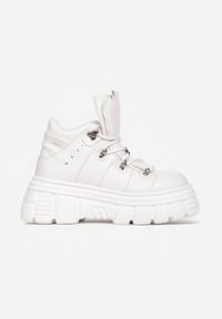 Born2be - Białe Sneakersy Ilathylia. Kolor: biały #5