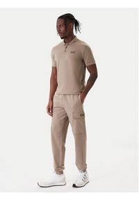 EA7 Emporio Armani Polo 8NPF14 PJVQZ U6167 Beżowy Regular Fit. Typ kołnierza: polo. Kolor: beżowy. Materiał: bawełna #4