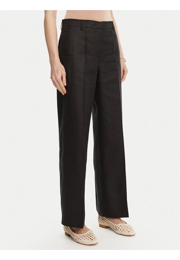 Weekend Max Mara Spodnie materiałowe Malizia 2515131052 Czarny Regular Fit. Kolor: czarny. Materiał: len