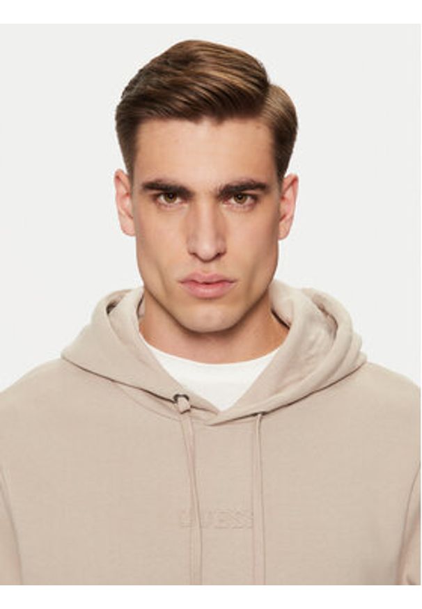 Guess Bluza M4BQ45 K9YH1 Beżowy Regular Fit. Kolor: beżowy. Materiał: bawełna