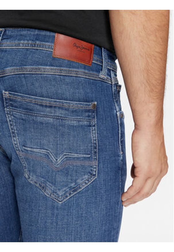 Pepe Jeans Jeansy Tapered PM207391HT52 Granatowy Tapered Leg. Kolor: niebieski