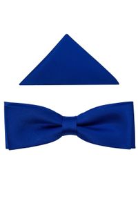 Modini - Niebieska/kobaltowa mucha męska SLIM B8. Kolor: niebieski. Materiał: poliester, tkanina. Styl: elegancki #1