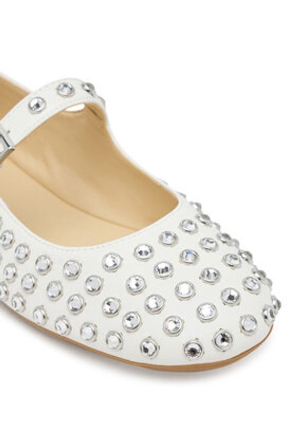 Guess Baleriny FLTKDL ELE02 Biały. Kolor: biały. Materiał: skóra