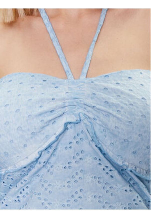 Guess Bluzka Aini W3GP16 KALQ0 Niebieski Regular Fit. Kolor: niebieski. Materiał: bawełna