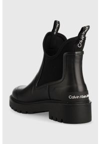 Calvin Klein Jeans kalosze YW0YW01034 BDS Chelsea Rain Boots damskie kolor czarny. Nosek buta: okrągły. Kolor: czarny #4