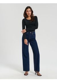 Sinsay - Koszulka bawełniana basic - czarny. Kolor: czarny. Materiał: bawełna