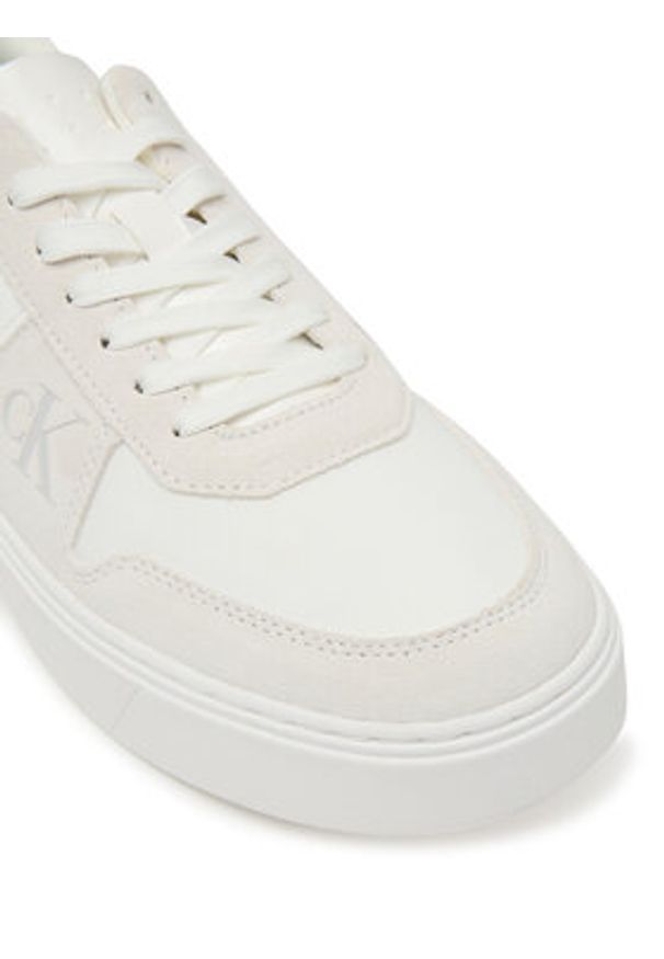 Calvin Klein Sneakersy Classic Cups Lace Mix Emb Tongue YM0YM01395 Biały. Kolor: biały. Materiał: skóra