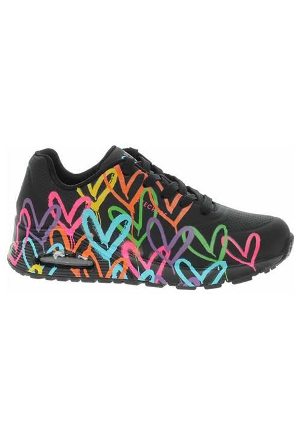 skechers - Buty do chodzenia damskie Skechers Uno Highlight Lovei. Zapięcie: sznurówki. Kolor: czarny. Materiał: materiał, syntetyk. Szerokość cholewki: normalna. Sport: turystyka piesza