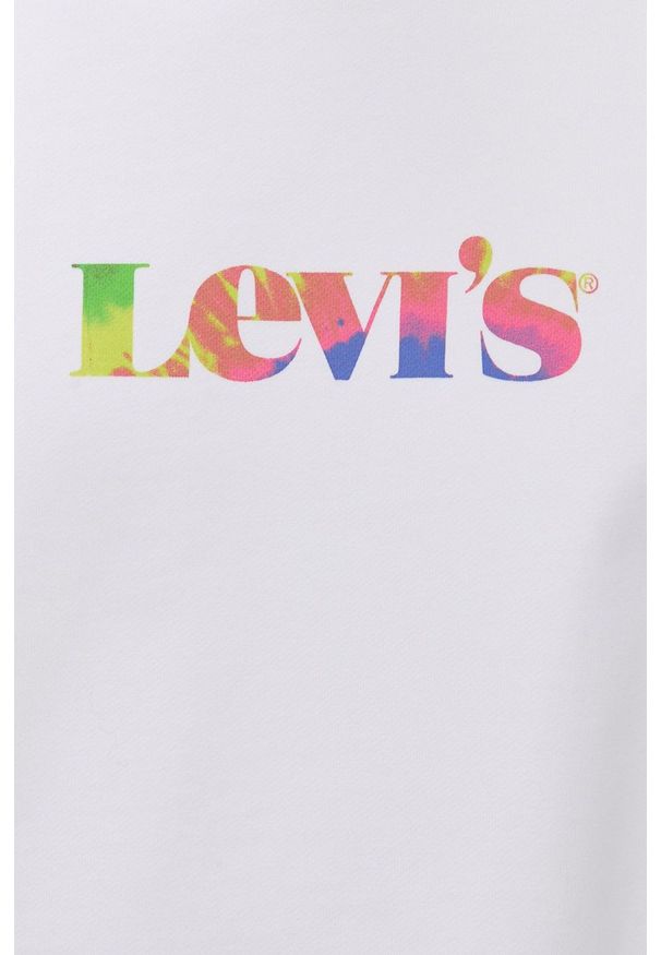 Levi's® - Levi's Bluza bawełniana męska kolor biały z nadrukiem. Okazja: na spotkanie biznesowe. Kolor: biały. Materiał: bawełna. Wzór: nadruk. Styl: biznesowy