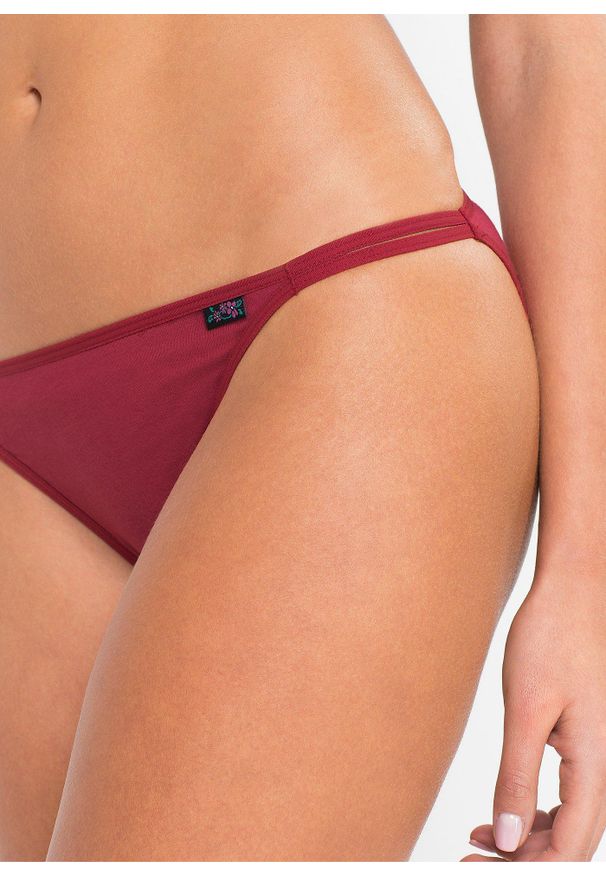 bonprix - Figi tanga (6 par). Kolor: szary. Wzór: kwiaty, aplikacja