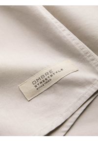 Ombre Clothing - Męska koszula z krótkim rękawem i kubańskim kołnierzem - kremowa V7. Okazja: na co dzień. Kolor: kremowy. Materiał: tkanina, bawełna. Długość rękawa: krótki rękaw. Długość: krótkie. Wzór: gładki, jednolity. Sezon: lato. Styl: klasyczny, casual #8
