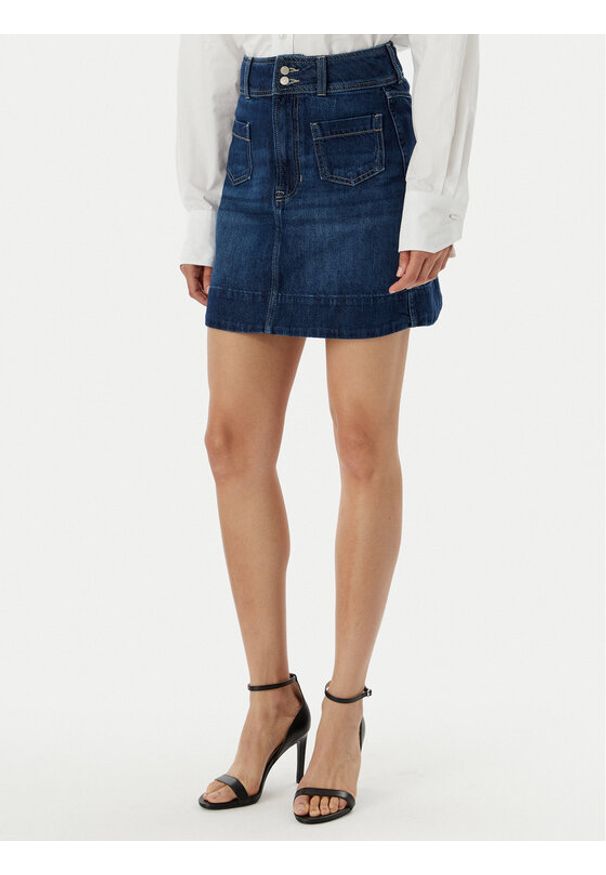 BOSS Spódnica jeansowa 50559404 Niebieski Regular Fit. Kolor: niebieski. Materiał: bawełna
