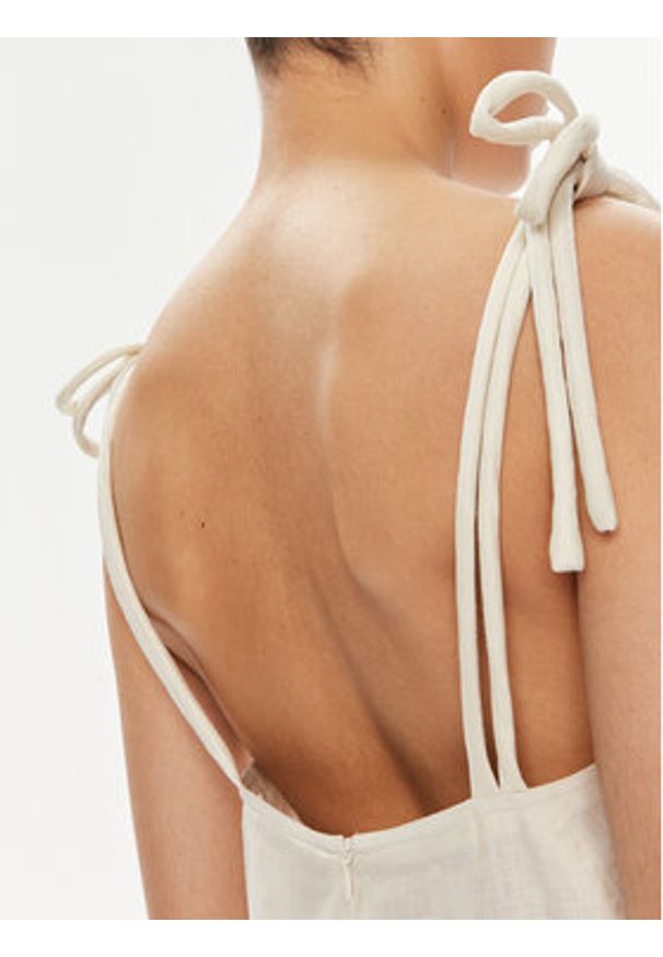 Max Mara Leisure Sukienka codzienna Senna 2416221038 Écru Relaxed Fit. Okazja: na co dzień. Materiał: len. Typ sukienki: proste. Styl: casual