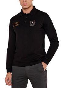 Aeronautica Militare - AERONAUTICA MILITARE Czarny męski longsleeve polo Piqué Patches, Rozmiar 3XL. Typ kołnierza: polo. Kolor: czarny. Materiał: bawełna. Długość rękawa: długi rękaw. Wzór: aplikacja. Styl: klasyczny #4