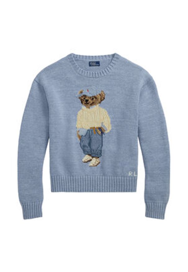 Polo Ralph Lauren Sweter 211965767001 Błękitny Relaxed Fit. Typ kołnierza: polo. Kolor: niebieski. Materiał: bawełna