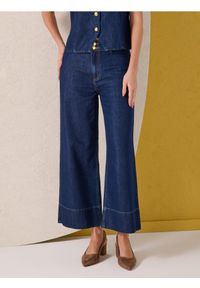 Sinsay - Jeansy wide leg - niebieski. Kolor: niebieski #1