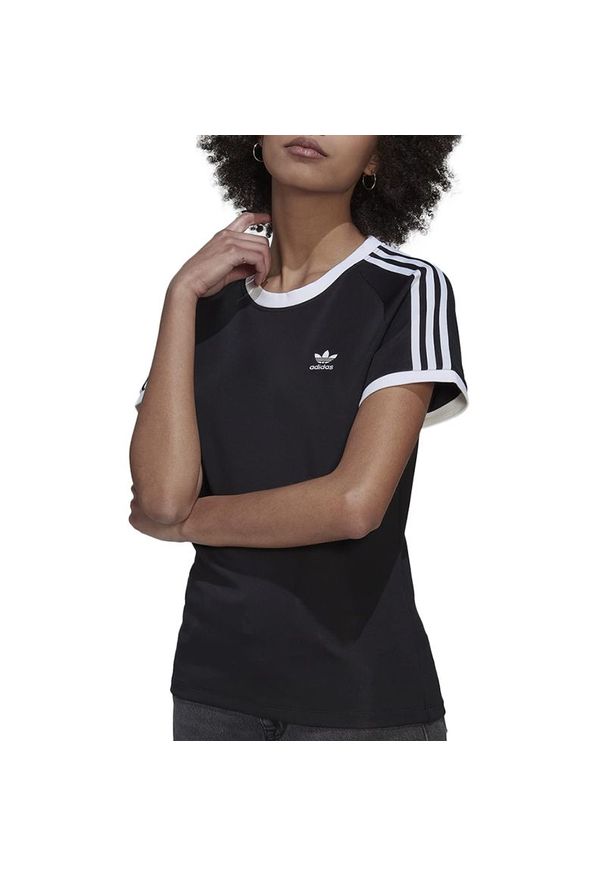 Adidas - Koszulka adidas Originals Adicolor Classics Slim 3-Stripes Tee HM6411 - czarna. Kolor: czarny. Materiał: bawełna, poliester, elastan. Długość rękawa: krótki rękaw. Długość: krótkie