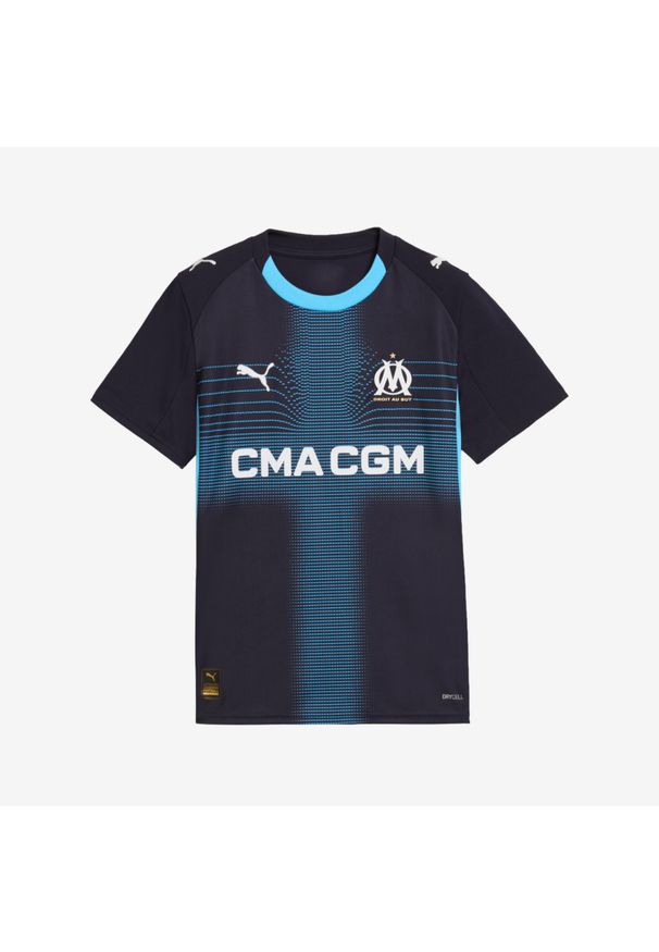 Koszulka piłkarska dla dzieci Puma Olympique de Marseille 24/25 wyjazdowa. Materiał: materiał. Sport: piłka nożna