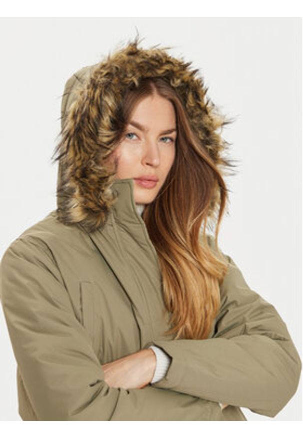 Brave Soul Parka LJK-GREGORY Khaki Regular Fit. Kolor: brązowy. Materiał: syntetyk