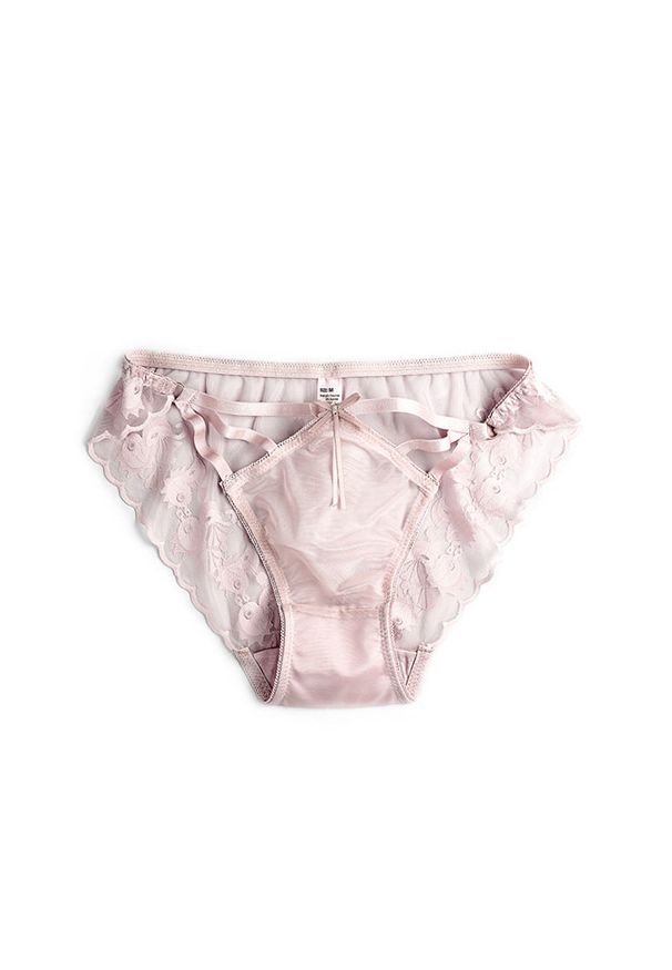 Intica - Figi z paseczkami z gładkiej tkaniny na co dzień Manlia. Kolor: różowy. Materiał: tkanina. Wzór: gładki