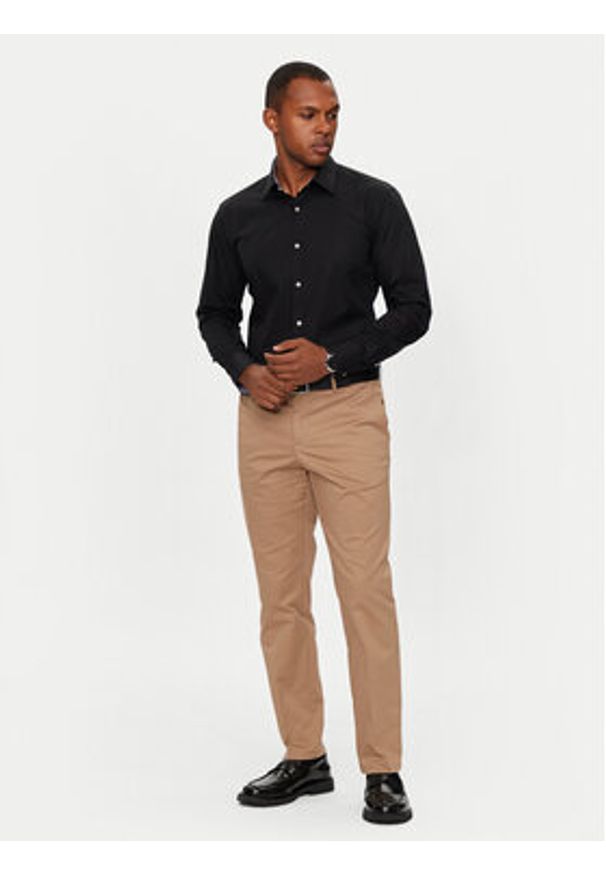 BOSS - Boss Koszula H-Hank 50519859 Czarny Slim Fit. Kolor: czarny. Materiał: bawełna