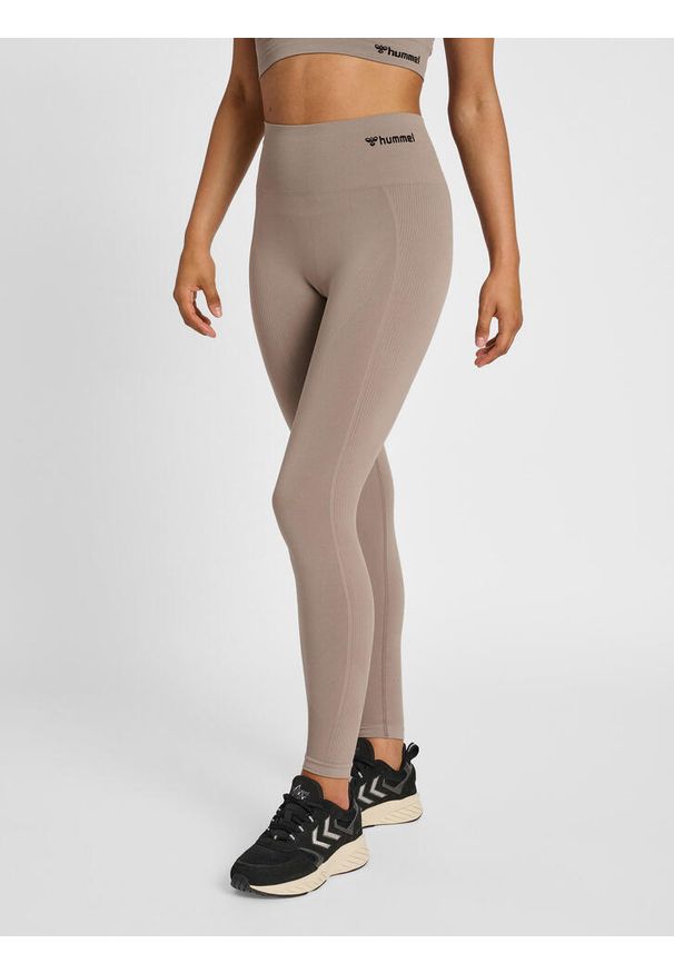 Damskie wysokie legginsy Hummel TIF. Kolor: zielony, wielokolorowy, szary. Materiał: tkanina