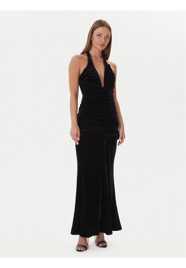 BARDOT - Bardot Sukienka wieczorowa Elvira Halter 60117DB Czarny Regular Fit. Typ kołnierza: dekolt halter. Kolor: czarny. Materiał: syntetyk. Styl: wizytowy