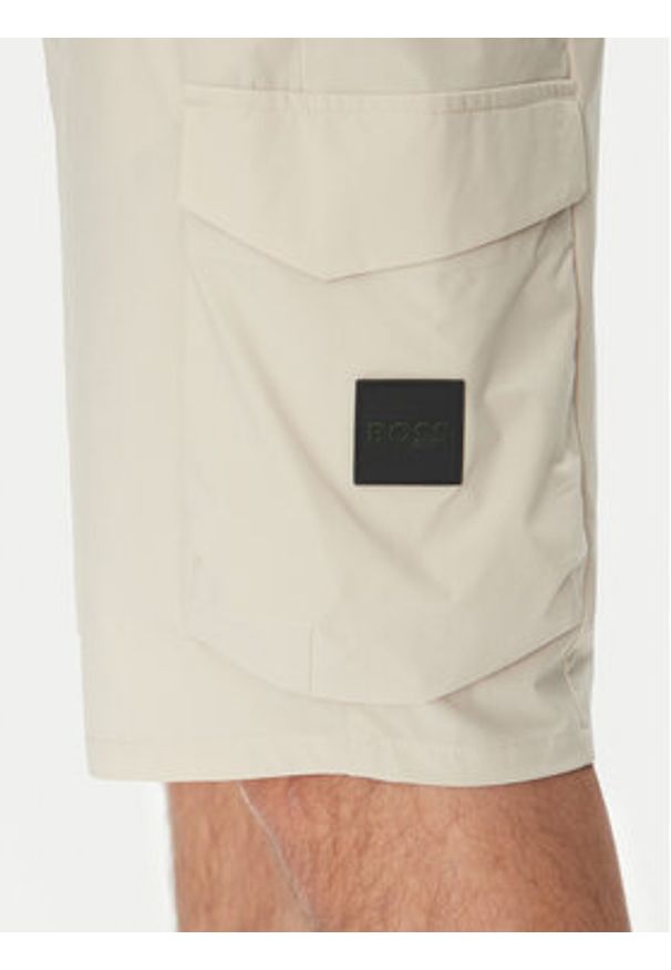 BOSS Szorty sportowe S_Urbanex-Cargo 50534318 Beżowy Tapered Fit. Kolor: beżowy. Styl: sportowy