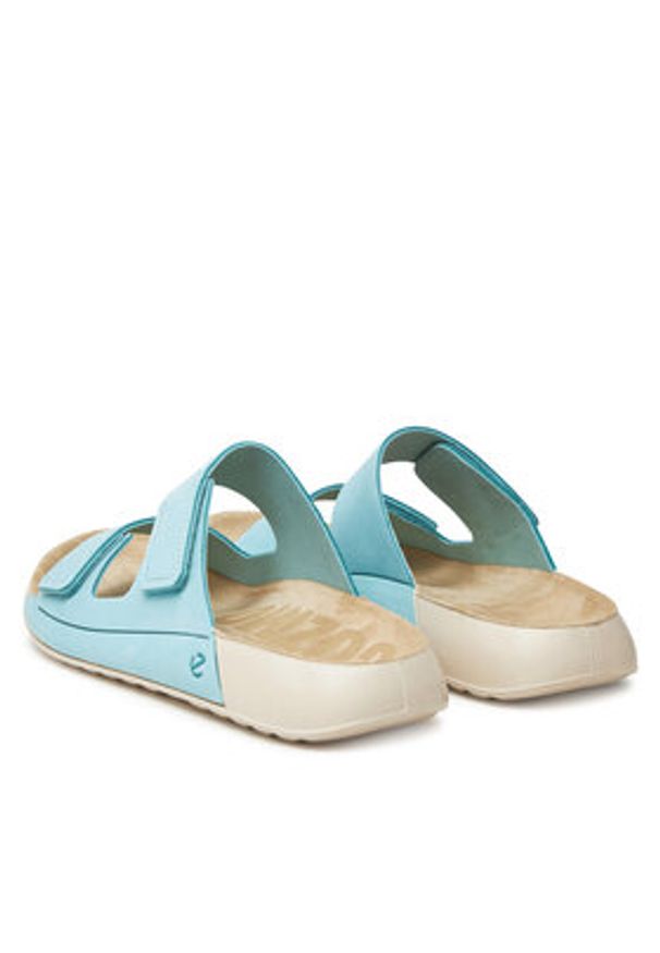 ecco - ECCO Klapki Cozmo W 20682302241 Niebieski. Kolor: niebieski. Materiał: skóra, nubuk