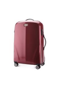Wittchen - Średnia walizka z polikarbonu jednokolorowa bordowa. Kolor: czerwony. Materiał: guma #2