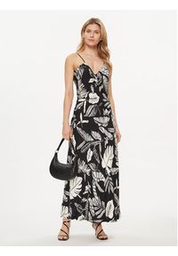 Fracomina Sukienka letnia FJ24SD3005W413R8 Czarny Regular Fit. Kolor: czarny. Materiał: wiskoza. Sezon: lato #2