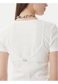 Patrizia Pepe T-Shirt 2M4522/J407-W146 Biały Slim Fit. Kolor: biały. Materiał: bawełna #4