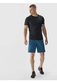 4f - 4F Spodenki treningowe regular szybkoschnące męskie - turkusowe 3XL. Kolor: turkusowy. Materiał: dzianina, elastan, włókno, syntetyk, materiał. Długość: krótkie. Wzór: gładki, jednolity, ze splotem. Sport: fitness #1