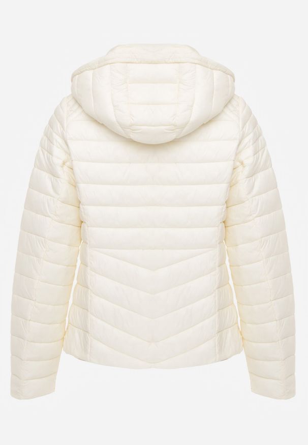 Born2be - Jasnobeżowa Klasyczna Kurtka Przejściowa z Pikowaniem i Odpinanym Kapturem Pretiella. Okazja: na co dzień, na spacer. Kolor: beżowy. Materiał: nylon, jeans. Styl: klasyczny