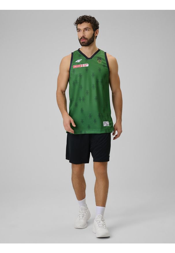 4f - 4F Koszulka meczowa replika wyjazdowa z sezonu 2025/26 męska 4F x Miasto Szkła Krosno - zielona L. Kolor: zielony. Materiał: dzianina, materiał. Wzór: nadruk. Sport: fitness