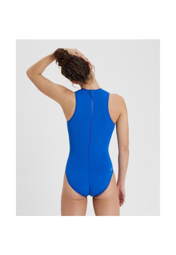 Damski kostium kąpielowy 1-częściowy Arena Team Solid. Kolor: niebieski, biały, wielokolorowy