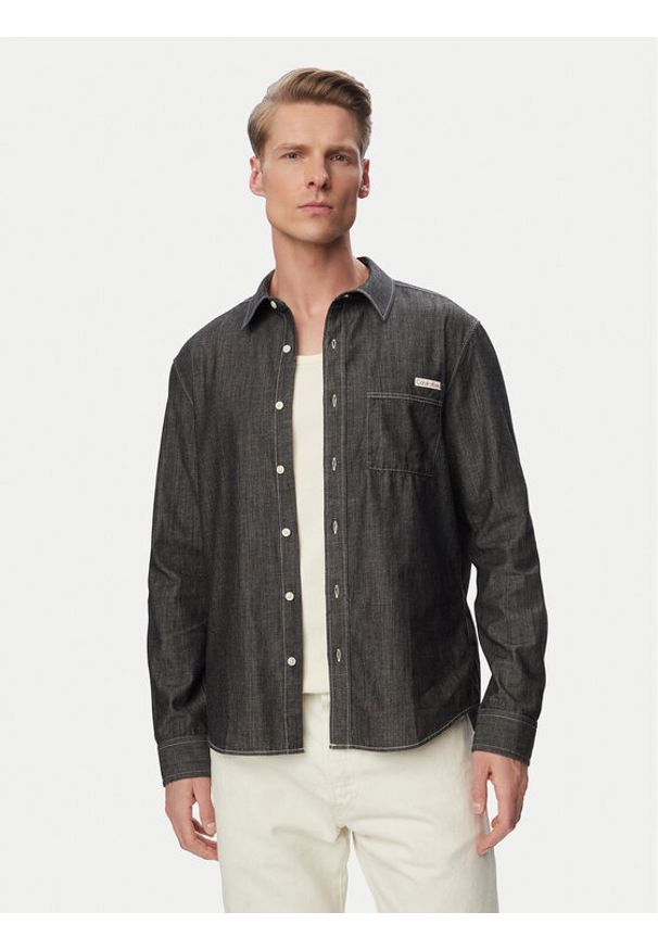 Calvin Klein Jeans Koszula jeansowa LV04RG115G Czarny Regular Fit. Kolor: czarny. Materiał: bawełna