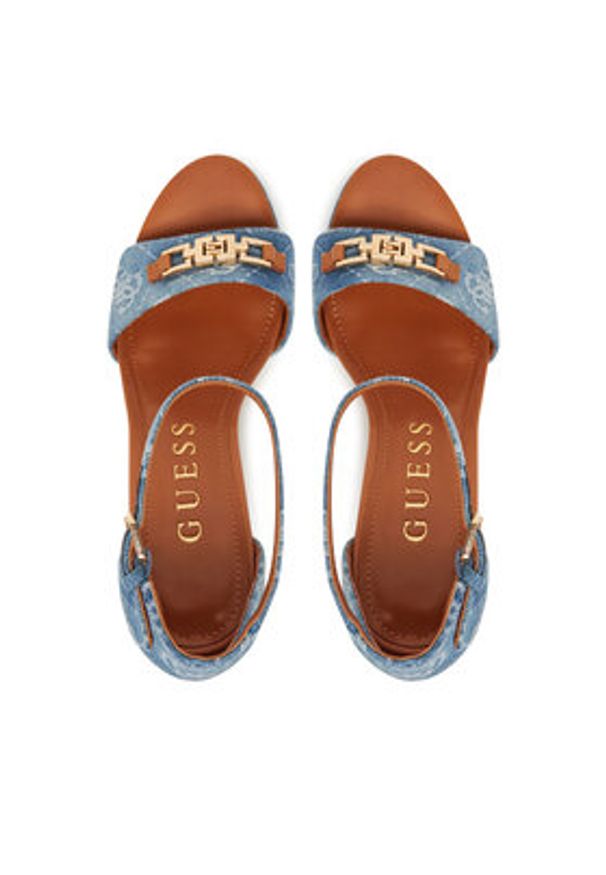 Guess Sandały FLJSE2 FAL03 Niebieski. Kolor: niebieski. Materiał: skóra