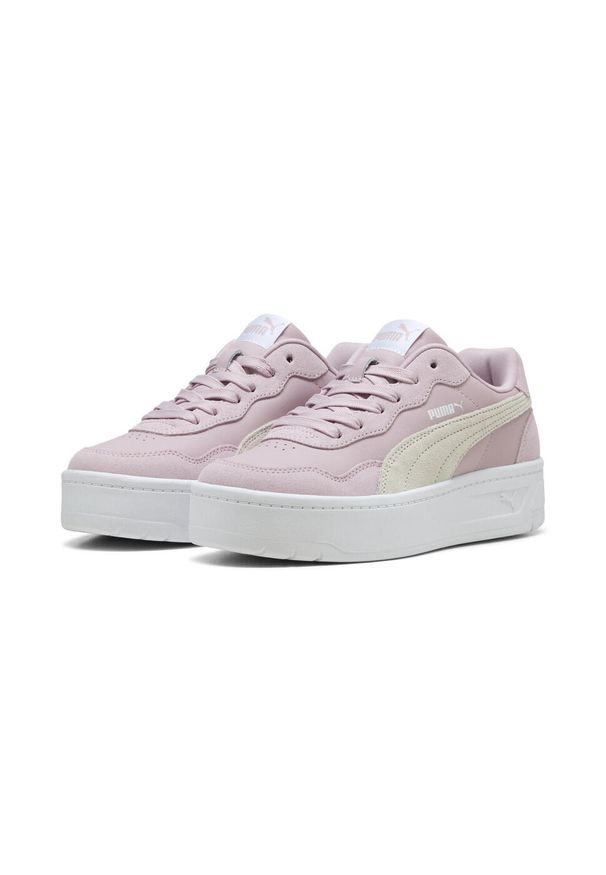 Puma - Damskie sneakersy Court Lally Skye z zamszu PUMA Rose Mauve White Pink. Kolor: biały, wielokolorowy, różowy. Materiał: zamsz. Sport: tenis
