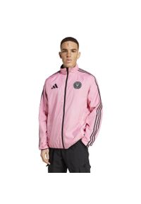 Adidas - Kurtka dresowa Inter Miami FC 2024/25. Kolor: różowy. Materiał: dresówka. Sport: piłka nożna