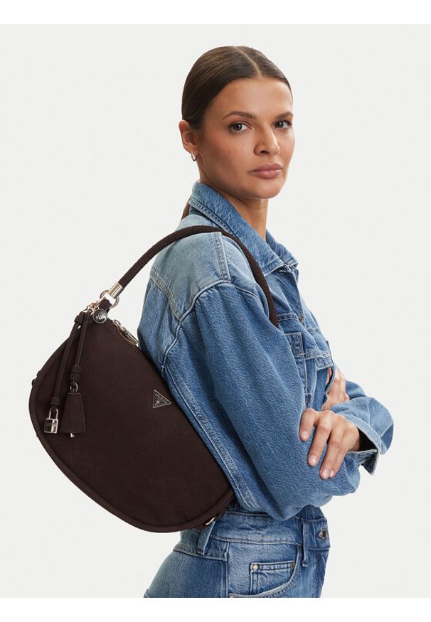 Guess Torebka Danya HWSG99 18010 Brązowy ciemny. Kolor: brązowy. Materiał: skórzane