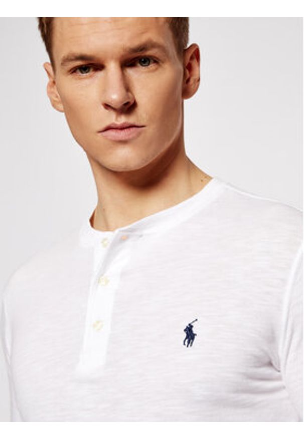 Polo Ralph Lauren Longsleeve Lsl 710790058002 Biały Regular Fit. Typ kołnierza: polo. Kolor: biały. Materiał: bawełna. Długość rękawa: długi rękaw