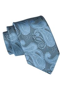 Męski Krawat Angelo di Monti - Niebieski, Paisley. Kolor: niebieski. Materiał: tkanina. Wzór: paisley. Styl: wizytowy, elegancki