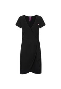 WOMEN'S HEALTH - Sukienka kopertowa damska LOAP Absanuta, rozmiar S. Typ kołnierza: dekolt w serek. Kolor: fioletowy. Materiał: materiał. Sezon: lato. Typ sukienki: kopertowe. Styl: sportowy #1