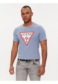 Guess T-Shirt Logo M2YI71 I3Z14 Niebieski Slim Fit. Kolor: niebieski. Materiał: bawełna #1