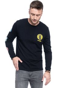 Wrangler - MĘSKI LONGSLEEVE WRANGLER LS WRANGLER TEE BLACK W7E2D0100. Długość rękawa: długi rękaw