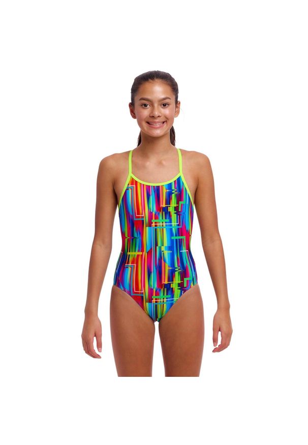 Strój kąpielowy jednoczęściowy FUNKITA The Glitch - dziewczęcy. Kolor: wielokolorowy