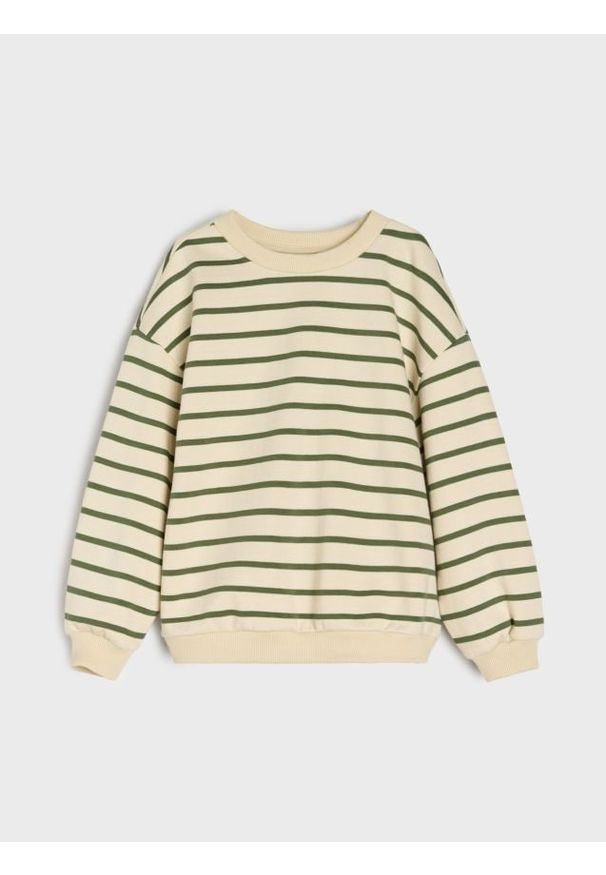 Sinsay - Bluza w paski - kremowy. Kolor: kremowy. Wzór: paski