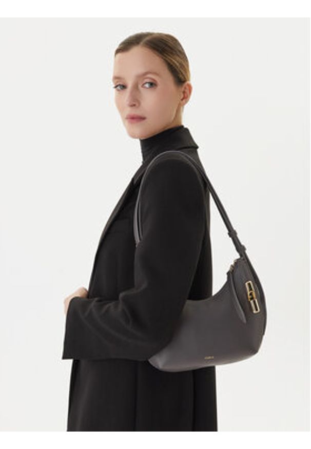 Furla Torebka Goccia S WB01500 BX3353 KH 4283S Szary. Kolor: szary. Materiał: skórzane